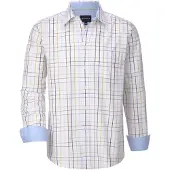 Babista Langarmhemd "Hemd MILANVETTA", Herren, Gr. L, weit, weiß (weiß kariert), Obermaterial: 100% Baumwolle CO., Hemden Langarmhemd