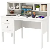 OEM Schreibtisch mit 2 Schubladen & 5 Fächern, 120x60x110 cm, Weiß