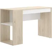 OEM Schreibtisch Teo, Holz, Natur/Weiß, mit Schublade und Regal