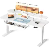 OEM Elektrischer Schreibtisch 120x60 cm, höhenverstellbar, weiß