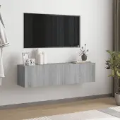 Festnight TV-Wandschrank hängend Grau Sonoma 120x30x30 cm Holzwerkstoff