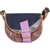 Klara Damen-Umhängetasche Freshman Mini aus braunem und marineblauem Leder
