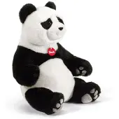 OEM Plüschtier Panda Kevin, 30x38x23 cm, weiß/schwarz, Polyester, waschbar