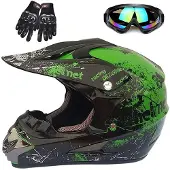 OEM Kinder-Motorradhelm, M, grün, DOT/ECE, für Jungen und Mädchen
