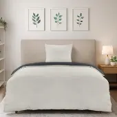 Trankielo – Bettbezug-Set, 135x200 cm – Dunkelgrau/Hellgrau – Mikrofaser – Inklusive Kissenbezug