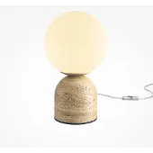 Maytoni Tischleuchte Tavo, beige, Stein/Glas, Höhe 25 cm