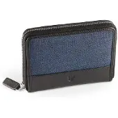 Valentini Fusion Damenportemonnaie Leder Canvas Schwarz