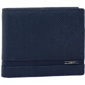 Valentini Leder Portemonnaie Herren Navy Slim 9 Karten RFID Perforiert