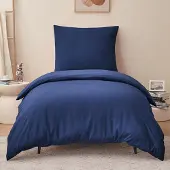 Trankielo – Bettwäsche-Set, 140 x 200 cm – Mikrofaser – Blau – Atmungsaktiv und pflegeleicht