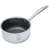 Hensslers Kasserolle , silber, B:37,5cm H:9cm L:19,5cm Ø:18cm, Töpfe, Kasserolle, Ø 18 cm, 2,2 Liter, 3-Schicht Material mit Wabenstruktur, Induktion