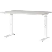 Dripio Schreibtisch höhenverstellbar, 120x91x80 cm, Lichtgrau/Weiß
