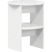 vidaXL Seitenschrank 2 stk. Hochglanz Weiß Ø40 x 50 cm Holzwerkstoff