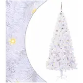 vidaXL Künstlicher Weihnachtsbaum Weiß 210 cm PVC und Stahl