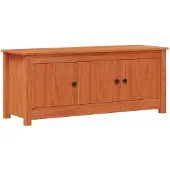 vidaXL Schuhschrank Wachsbraun 110 x 38 x 45,5 cm Massives Kiefernholz