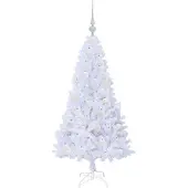 vidaXL Künstlicher Weihnachtsbaum Weiß 120 cm PVC und Stahl