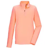 Killtec Fleeceshirt "KSW 138 GRLS FLC SHRT", Mädchen, Gr. 140, orange (hellpink), Obermaterial: 100% Polyester, Shirts Fleeceshirt, Schnelltrocknendes Kids Fleeceshirt mit Kinnschutz-Reißverschluss