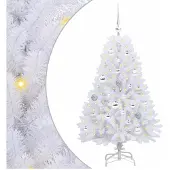 vidaXL Künstlicher klappbarer Weihnachtsbaum Weiß 120 cm PVC und Stahl