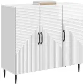 vidaXL Sideboard Hochglanz Weiß 89 x 34,5 x 80 cm Holzwerkstoff