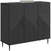 vidaXL Sideboard Schwarz 89 x 34,5 x 80 cm Holzwerkstoff