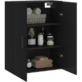 vidaXL Wandschrank Schwarz 69,5x34x90 cm