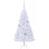 vidaXL Künstlicher Weihnachtsbaum Weiß 120 cm PVC und Stahl