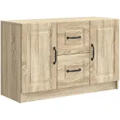 vidaXL Sideboard Sonoma-Eiche 89 x 34,5 x 57 cm Holzwerkstoff