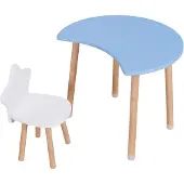 Happyment Kinderschreibtisch mit Stuhl – Kindermöbel – Spieltisch & Zeichentisch – Blau