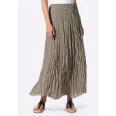 HEINE Schlupfrock "Rock Bahnenrock mit Crinkle-Effekt", Damen, Gr. 36, beige (taupe), Crash, , Modisch, Röcke Schlupfrock