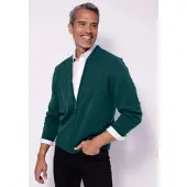 Sieh an! Strickjacke SIEH AN "Strickjacke Strickjacke", Herren, Gr. 50, petrol, Strick, , Basic, Strickjacken Strickjacke