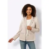 HEINE Sweatblazer "Sweatblazer Sweatblazer mit Ziersteinen", Damen, Gr. 38, beige, Sweatware, , Modisch, Blazer Sweatblazer