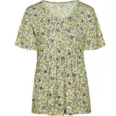 Inspirationen T-Shirt WITT "Shirt Print-Shirt mit Falte vorne", Damen, Gr. 46, beige (zitrone, jeansblau, bedruckt), Modisch, Rundhals, Shirts T-Shirt