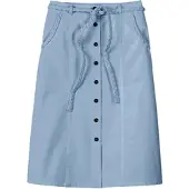 Casual Looks Bahnenrock WITT "Rock Jeansrock mit Flecht-Gürtel", Damen, Gr. 40, blau (blau, bleached), Sportlich, schmal, Röcke Bahnenrock