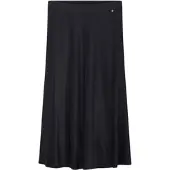 Sheego Faltenrock "Rock Satinrock mit verdecktem Reißverschluss", Damen, Gr. 46, schwarz, Satin, , Elegant, Röcke Faltenrock