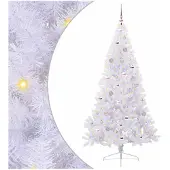 vidaXL Künstlicher Weihnachtsbaum Weiß 180 cm PVC und Stahl