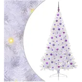 vidaXL Künstlicher Weihnachtsbaum Weiß 180 cm PVC und Stahl