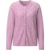 Witt Weiden Strickjacke WITT "Strickjacke Strickjacke mit Rauten-Muster", Damen, Gr. 38, rosa (rosé), Basic, Rundhals, Strickjacken Strickjacke