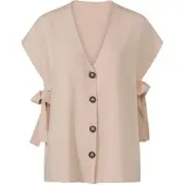 HEINE Strickweste "Strickweste Strickweste seitlich offen", Damen, Gr. 40, beige (elfenbein), Modisch, V-Ausschnitt, Westen Strickweste