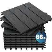 Casaria WPC Fliesen 66er-Set Klassik Anthrazit - 30x30cm