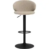 Actona Barhocker GROUP "Ella", beige, B:46cm H:107cm T:38cm, 100% Polyester, Hocker, Barhocker, Barhocker, Basel beige, Trompete Gestell matt schwarz rau, 2 Stk