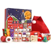 OEM Adventskalender 2025, 24-teiliges Badset mit Duftkerze & Deko