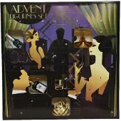 Kaemingk Adventskalender mit Christbaumschmuck 38x38x55 mm Glas Weihnachtskugeln Goldene Zwanziger schwarz