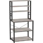 Vasagle Küchenregal, Standregal, 40 x 60 x 167 cm, greige-schwarz