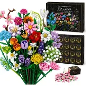 OEM Blumen-Baukasten Adventskalender 2026, 24 Boxen, bunter Strauß