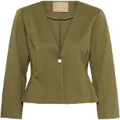 Culture Blusenblazer "Damen Blazer CUpiil", Damen, Gr. 44, grün (burnt olive), Obermaterial: 74% Polyester PES. 22% Viskose CV. 4% Elasthan EL., Blazer Blusenblazer