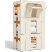 OEM Aufbewahrungsbox 3x100 L beige, stapelbar, Oxford-Gewebe