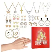 Generisch Schmuck-Adventskalender mit Countdown Armband Halskette und Ohrringe