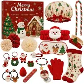 Generisch Weihnachts-Countdown-Kalender Santa Haarschmuck Accessoires Strümpfe