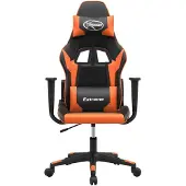 vidaXL Gaming-Stuhl mit Massagefunktion Schwarz und Orange Kunstleder