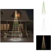 vidaXL LED-Weihnachtsbaum für Fahnenmast Mehrfarbig 732 LEDs 500 cm - Weihnachtsbeleuchtung