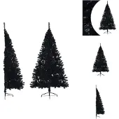 vidaXL Künstlicher Halb-Weihnachtsbaum mit Ständer Schwarz 240 cm PVC - Weihnachtsbäume